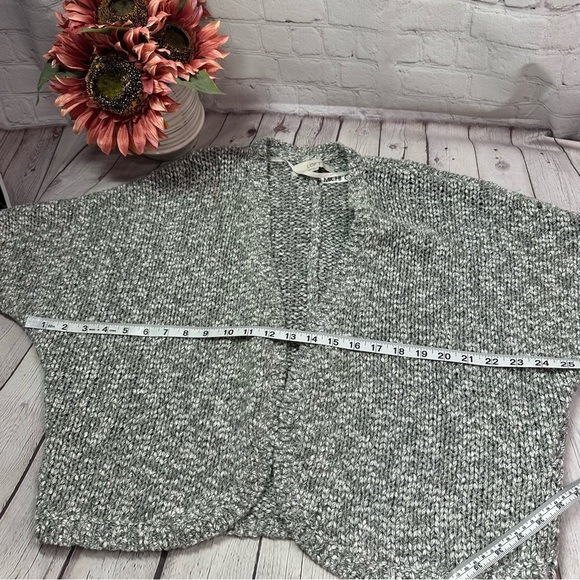 LOFT ann taylor heathered Gray Open-Front Cardigan cotton wool blend sz large - Picture 5 of 8